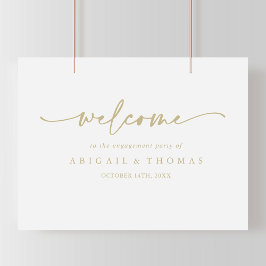 Modern Elegant Guld Bröllopsfest Välkommen Poster