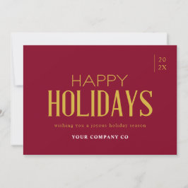 Modern Elegant Guld Business Corporate Burgundy Julkort