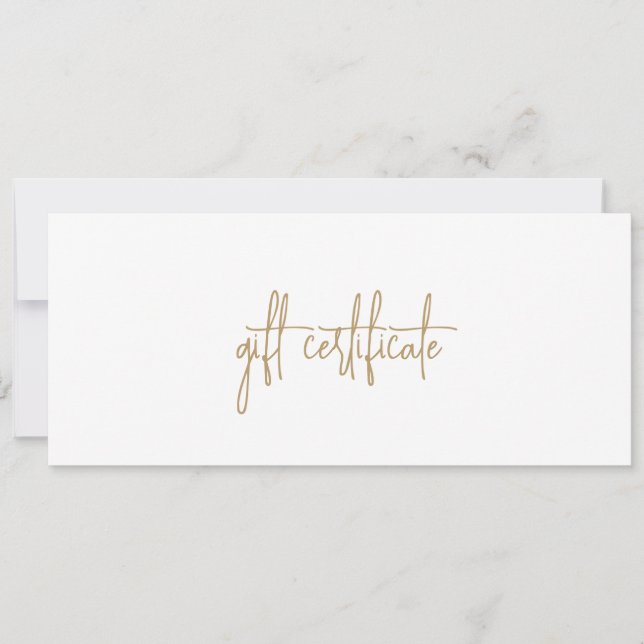 Modern Elegant Guld Business Gift Certificate (Framsida)