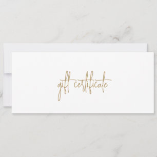 Modern Elegant Guld Business Gift Certificate