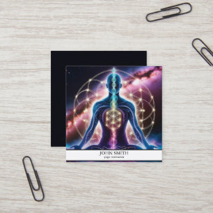 Modern Elegant Guld Chakra Andlig Energy Yoga Fyrkantigt Visitkort