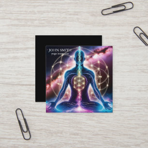 Modern Elegant Guld Chakra Andlig Energy Yoga Fyrkantigt Visitkort