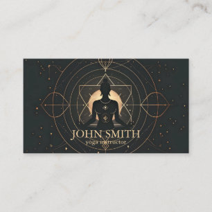 Modern Elegant Guld Chakra Andlig Energy Yoga Visitkort