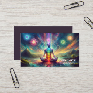 Modern Elegant Guld Chakra Andlig Energy Yoga Visitkort