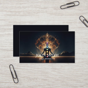 Modern Elegant Guld Chakra Andlig Energy Yoga Visitkort
