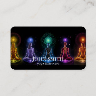 Modern Elegant Guld Chakra Andlig Energy Yoga Visitkort