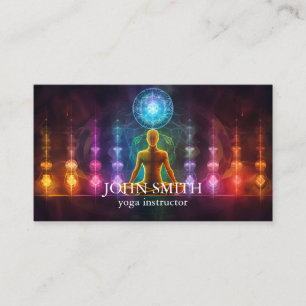Modern Elegant Guld Chakra Andlig Energy Yoga Visitkort