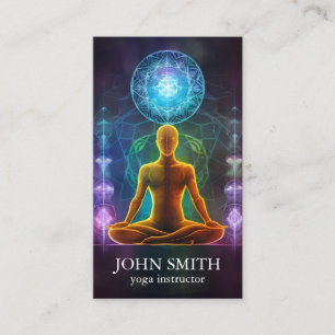 Modern Elegant Guld Chakra Andlig Energy Yoga Visitkort