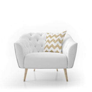 Modern Elegant Guld Chevron Mönster Kudde