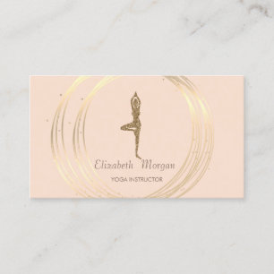 Modern Elegant Guld Cirklar Glitter Yoga Flicka Visitkort