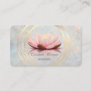 Modern Elegant Guld Cirklar Lotus Holografisk Opal Visitkort