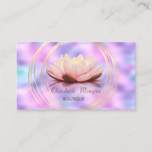 Modern Elegant, Guld Cirklar Lotus Holografisk Visitkort