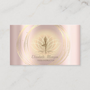 Modern Elegant Guld Cirklar Lotus Yoga Flicka Visitkort