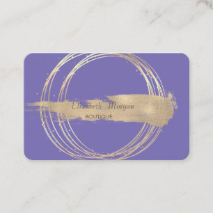 Modern Elegant Guld Cirklar Penseldrag Violett Visitkort