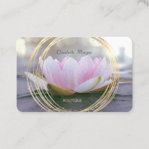 Modern Elegant Guld Cirklar Rosa Lotus Visitkort