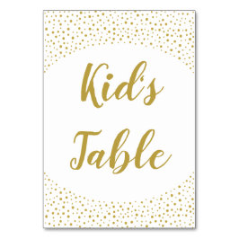 Modern Elegant Guld Confetti Bröllop KIds' Bordsnummer