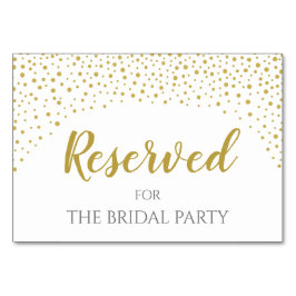 Modern Elegant Guld Confetti Bröllop reserverad i Bordsnummer