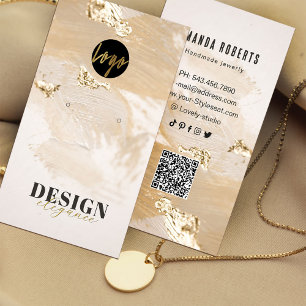 Modern Elegant Guld Folie Örhänge Display Visitkort