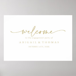 Modern Elegant Guld Förlovningsfest Välkommen  Poster