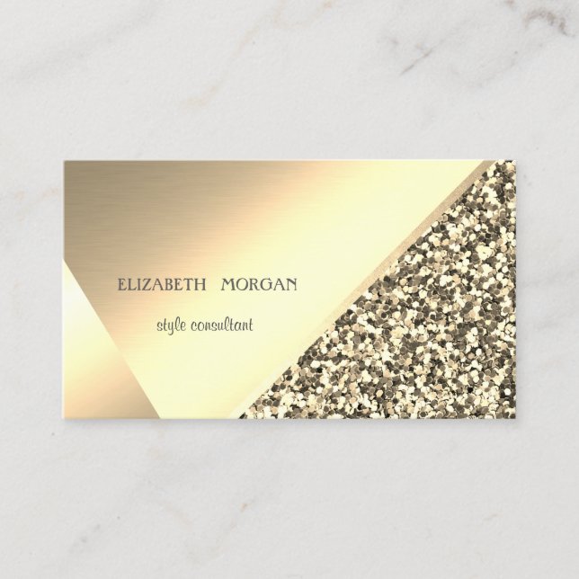 Modern Elegant Guld Glitter, Geometrisk, Abstrakt Visitkort (Framsida)