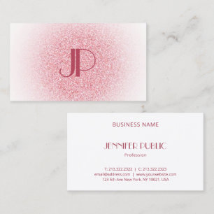 Modern Elegant Guld Glitter Monogram Visitkort