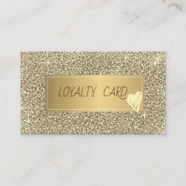 Modern Elegant Guld Glitter, Ram, Guld Hearts Lojalitetskort