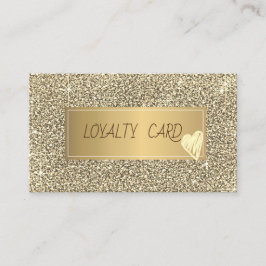 Modern Elegant Guld Glitter, Ram, Guld Hjärtan Lojalitetskort