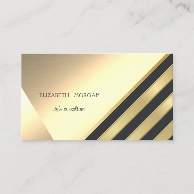 Modern Elegant Guld Glitter, Randig, Geometrisk Visitkort (Framsida)