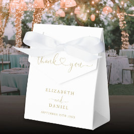 Modern Elegant Guld Heart-skript Bröllop Presentaskar