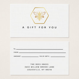 Modern & Elegant Guld Honey Biodlarpresentkort Visitkort