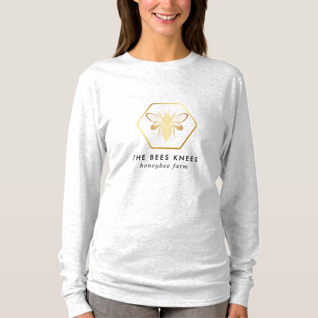 Modern & Elegant Guld Honungs Bikupare T-Shirt (Framsida)