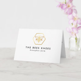 Modern & Elegant Guld Honungsbin Biodling Faltad Kort
