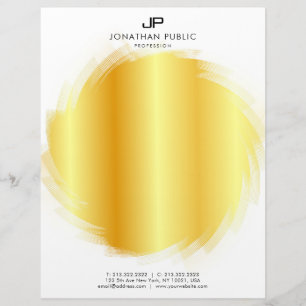 Modern Elegant Guld i Monogram - enkel mall Brevhuvud