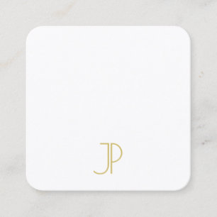 Modern elegant guld- lyxig Monogrammall Fyrkantigt Visitkort