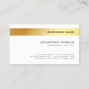 Modern Elegant Guld Minimalist Template Company Visitkort