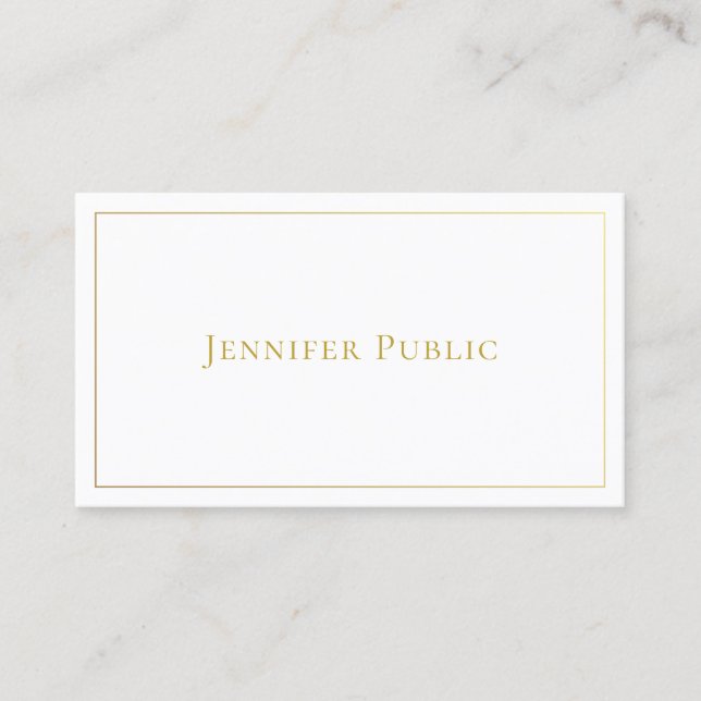 Modern Elegant Guld-minimalistisk mall Visitkort (Framsida)