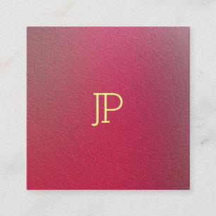 Modern Elegant Guld Monogram strukturerat utseende Fyrkantigt Visitkort