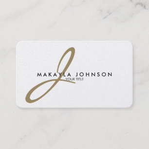 Modern & elegant guld- Monogramprofessionell Visitkort
