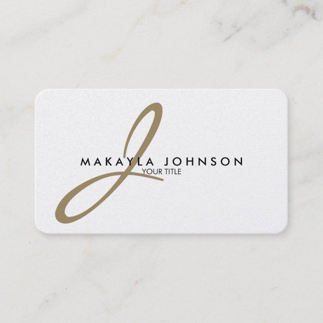 Modern & elegant guld- Monogramprofessionell Visitkort (Framsida)