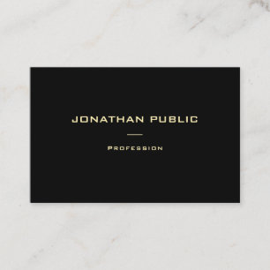 Modern Elegant Guld Namn Black Template Luxury Visitkort