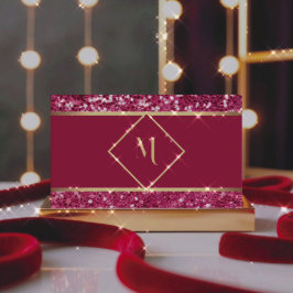 Modern elegant Guld och Röda Glitter Visitkort