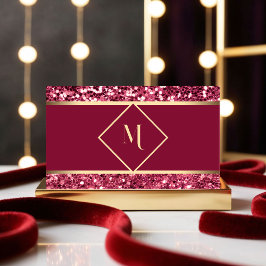 Modern elegant Guld och Röda Glitter Visitkort