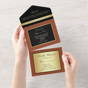 Modern Elegant Guld- och Svart Bröllop