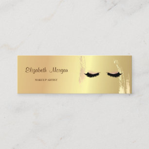 Modern Elegant, Guld Penseldrag, Ögonfransar Mini Visitkort