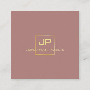Modern Elegant Guld Se Monogram-Professionell Fyrkantigt Visitkort