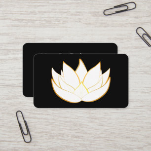 Modern Elegant Guld Svart Lotus Visitenkort Visitkort
