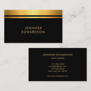 Modern Elegant guld svart professionell minimalist Visitkort