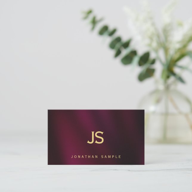 Modern Elegant Guld Text Monogram Skapa Din Egen Visitkort (Stående Fram)