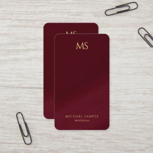 Modern Elegant Guld Text Monogram Vertikal Lyx Visitkort
