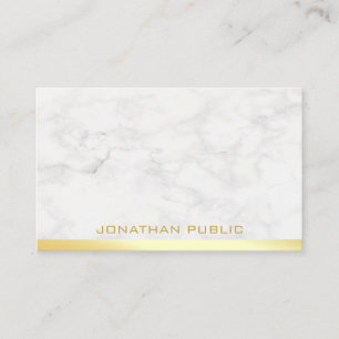 Modern Elegant Guld Text Namn Marble-mall Visitkort